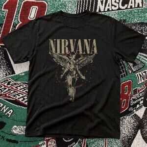 Nirvana Angel Graphic Tee Black Unisex Gildan